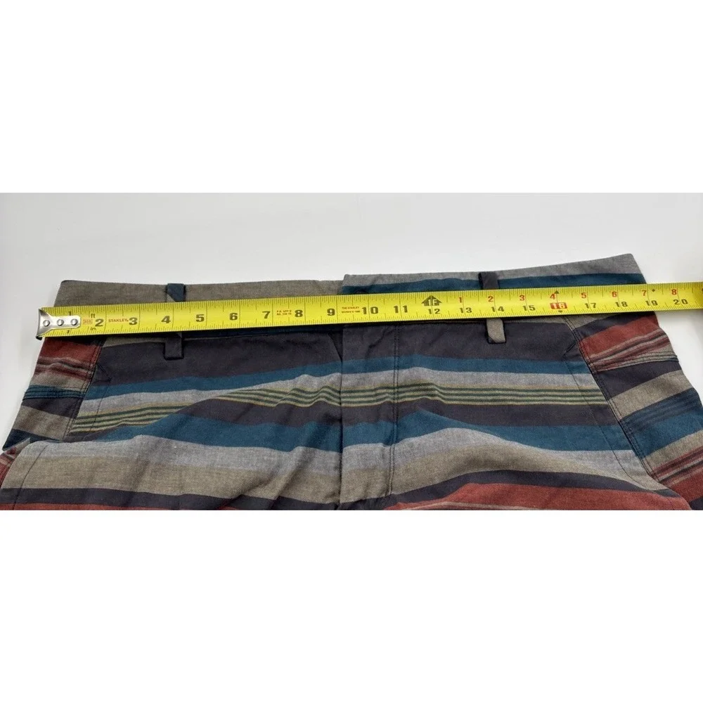Lululemon Men's 38 Cotton Multicolor Striped Chino Flat Front‎ Shorts